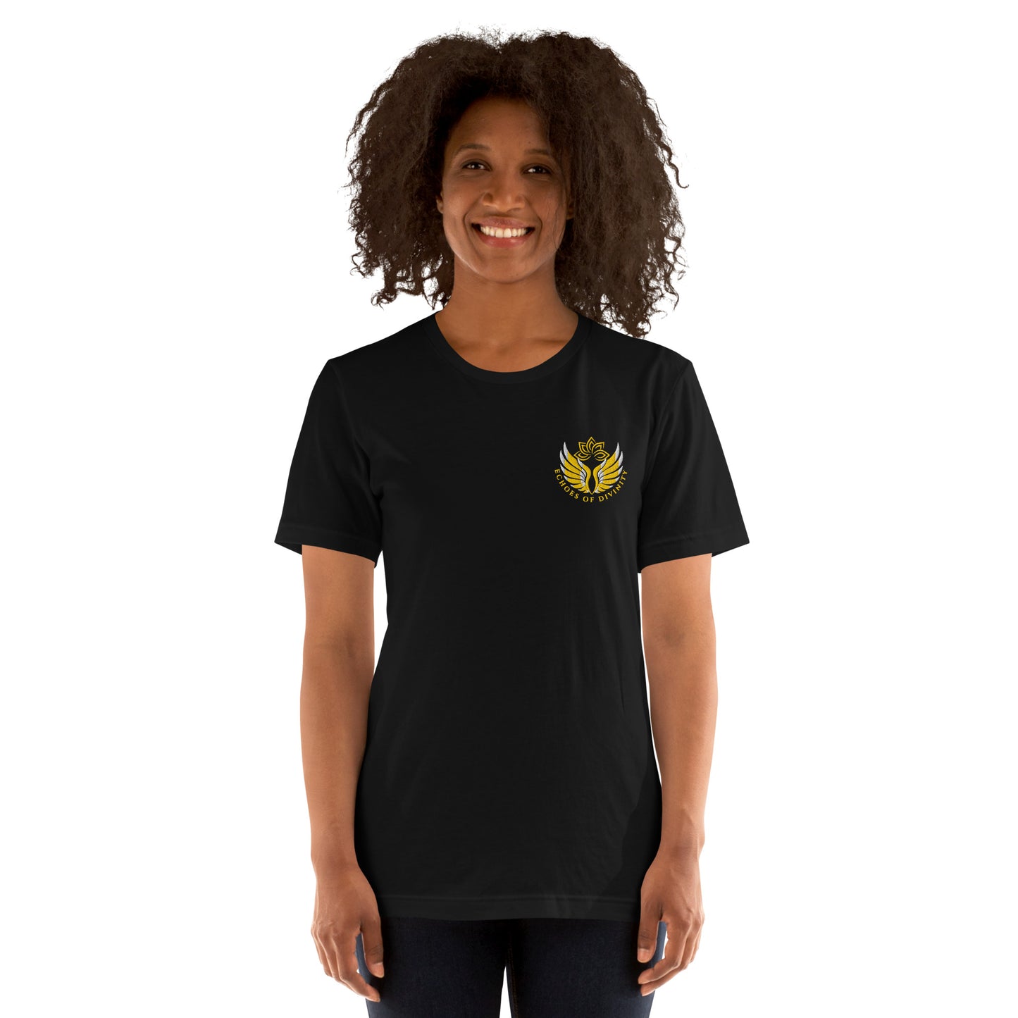 Echoes of Divinity Embroidered Crewneck Tee – Signature Style, Unisex Fit