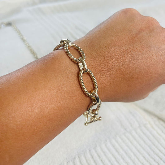 The Sun Gold Rope-Link Bracelet (Toggle Clasp)