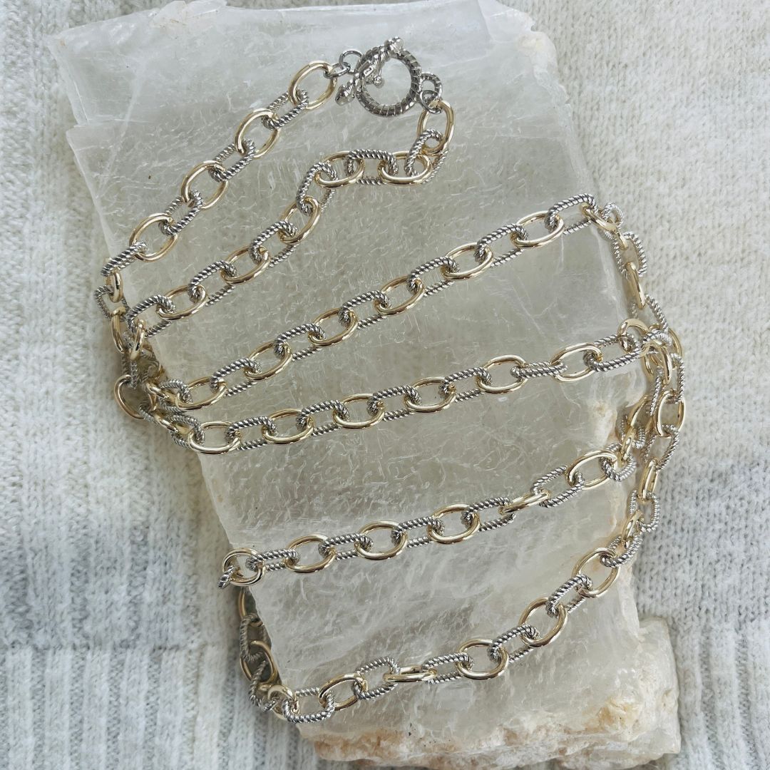 Middle World Two-Tone Rope Link Chain Necklace
