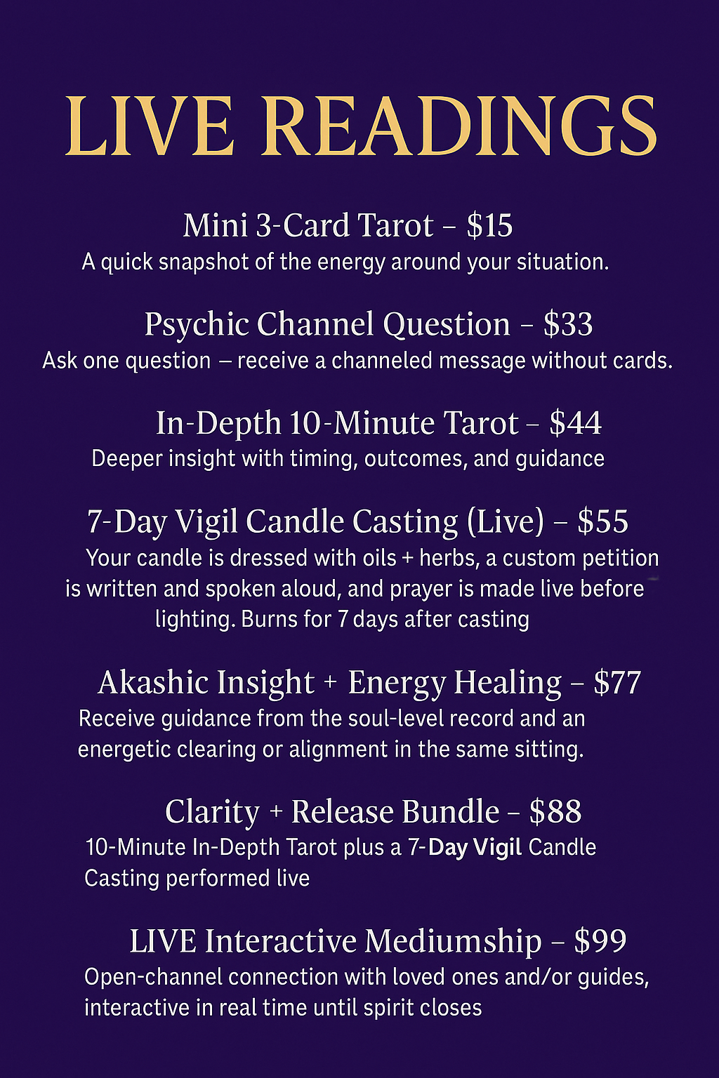 LIVE Readings